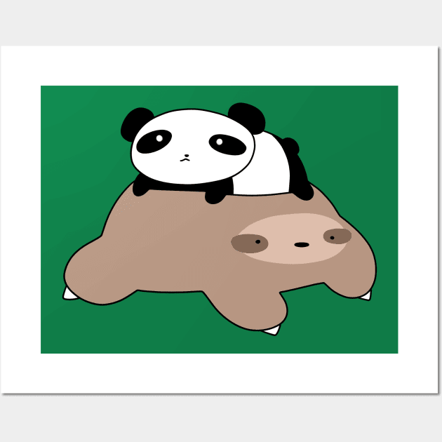 Little Panda and Sloth Wall Art by saradaboru